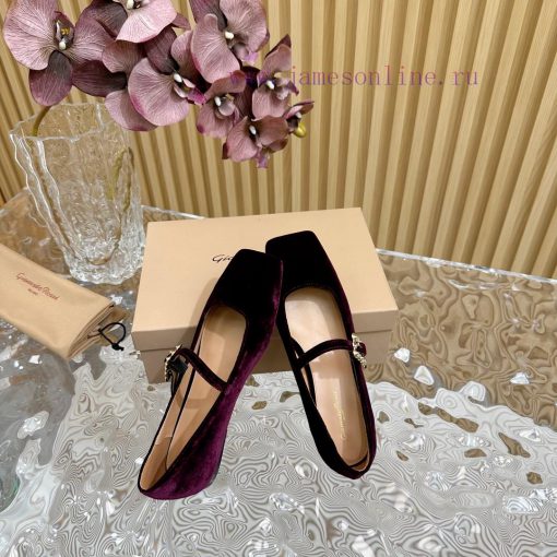 Gianvit Ross 2024 Early Spring Synchronized New Mary Jane Velvet Single Shoe is a delicate yhnfmuyac - Image 10