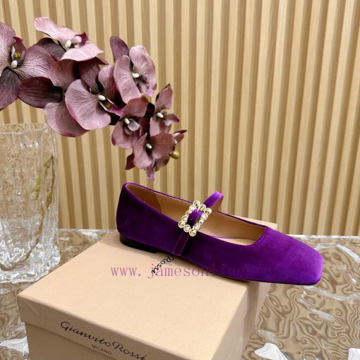 Gianvit Ross 2024 Early Spring Synchronized New Mary Jane Velvet Single Shoe is a delicate ywpoebaxg - Image 6