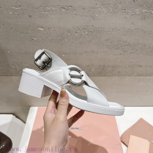 Top tierMiu Miu2024 popular thick heel sandalsThe Miu in the market is really girlish, with 7rjcd8zp - Image 7