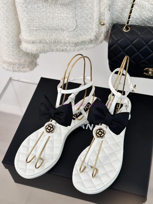 Chanel | Chanel 24P New ProductFlat bow camellia sandalsThe shoe upper is made of imported sbervqyad - Image 3