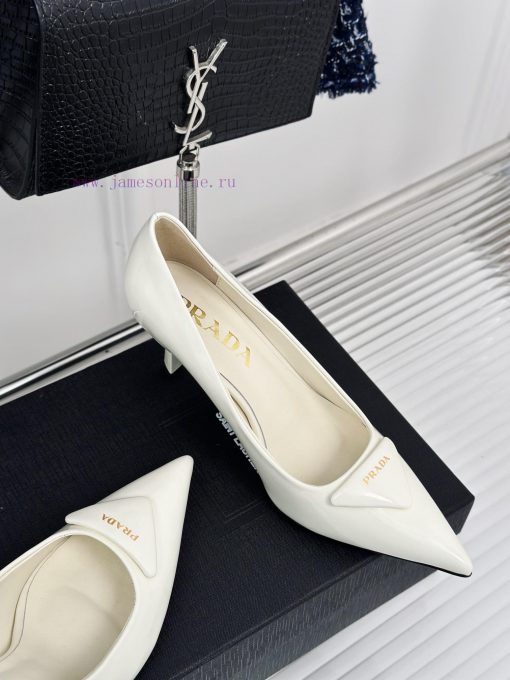 PRADA/PRADA Classic Spring/SummerTriangle logo sandals single shoe seriesThe simple design ij1q0iid0 - Image 6