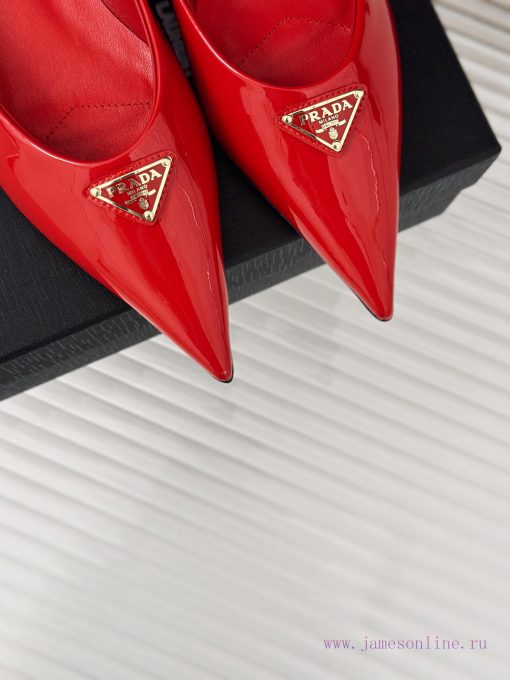 PRADA/PRADA Classic Spring/SummerTriangle logo sandals single shoe seriesThe simple design itk8cb3xk - Image 8