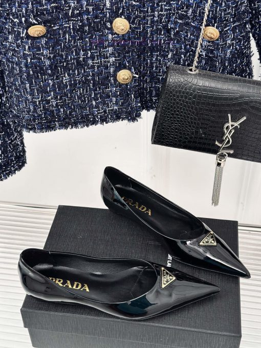 PRADA/PRADA Classic Spring/SummerTriangle logo sandals single shoe seriesThe simple design igmmmyr0r - Image 4