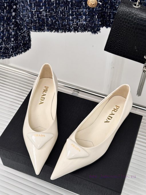 PRADA/PRADA Classic Spring/SummerTriangle logo sandals single shoe seriesThe simple design imawg1obe - Image 3