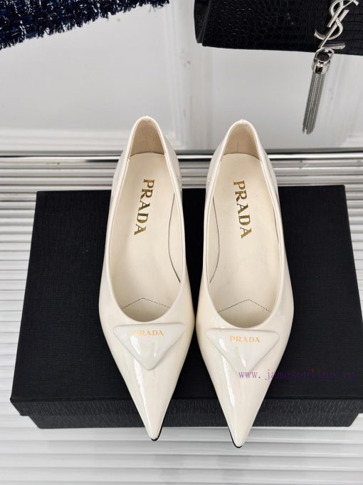 PRADA/PRADA Classic Spring/SummerTriangle logo sandals single shoe seriesThe simple design imawg1obe - Image 5