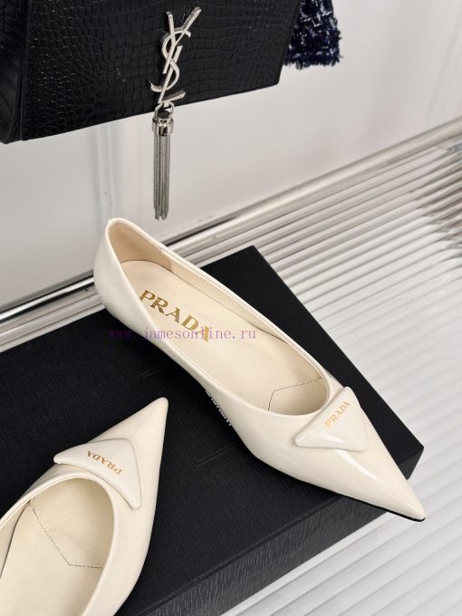 PRADA/PRADA Classic Spring/SummerTriangle logo sandals single shoe seriesThe simple design imawg1obe - Image 6
