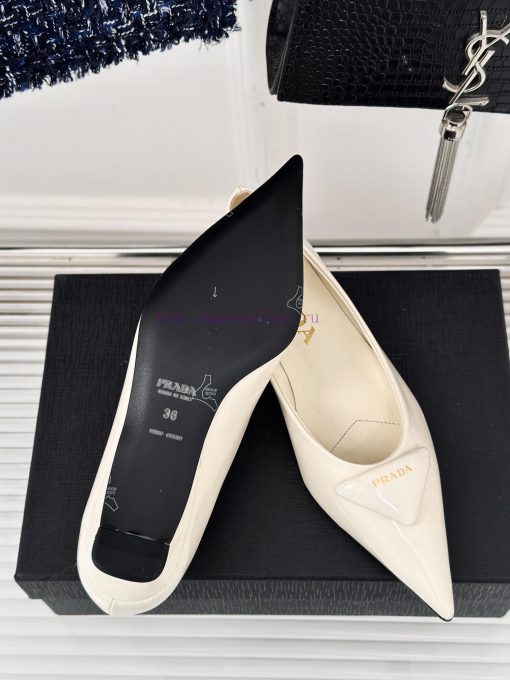 PRADA/PRADA Classic Spring/SummerTriangle logo sandals single shoe seriesThe simple design imawg1obe - Image 10