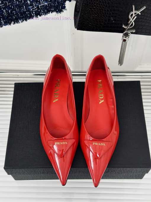 PRADA/PRADA Classic Spring/SummerTriangle logo sandals single shoe seriesThe simple design i1bs010ft - Image 5