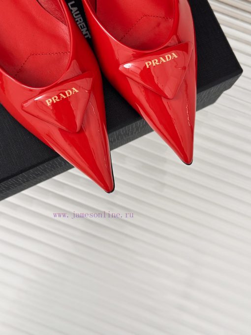 PRADA/PRADA Classic Spring/SummerTriangle logo sandals single shoe seriesThe simple design i1bs010ft - Image 8