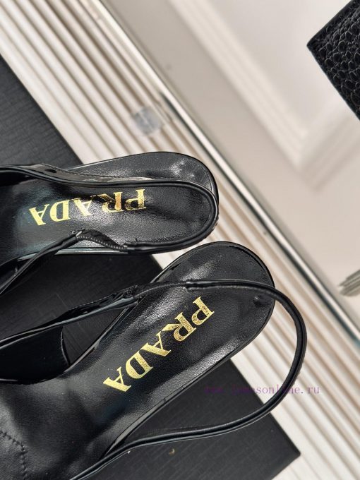PRADA/PRADA Classic Spring/SummerTriangle logo sandals single shoe seriesThe simple design ivov3hszf - Image 9