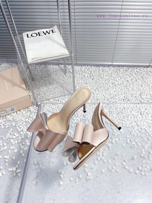 MACH&MACH New Fairy Silk Bow Hot Diamond High Heels Slippers◾ Customized original silk fabri70nr88jy - Image 6