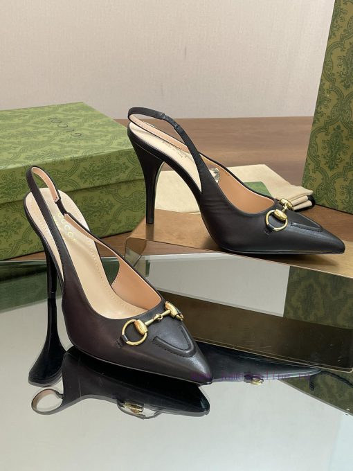 2024 G Home New GUcc 𝐢 Horseneck Buckle Exposed Heel Shallow Mouth Thin Heel High Heel Point17nai5fc - Image 3