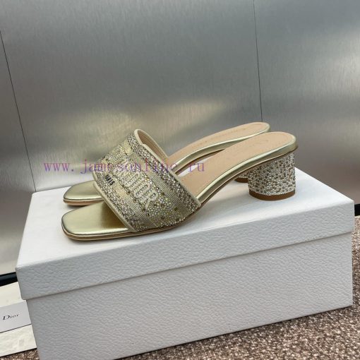 Dior 2024 DWAY Spring/Summer New One Word Drag Color blocked Hot Diamond Women's Shoes CD Lejlvyyn11 - Image 5