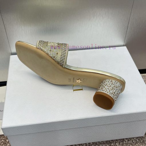 Dior 2024 DWAY Spring/Summer New One Word Drag Color blocked Hot Diamond Women's Shoes CD Lejlvyyn11 - Image 10