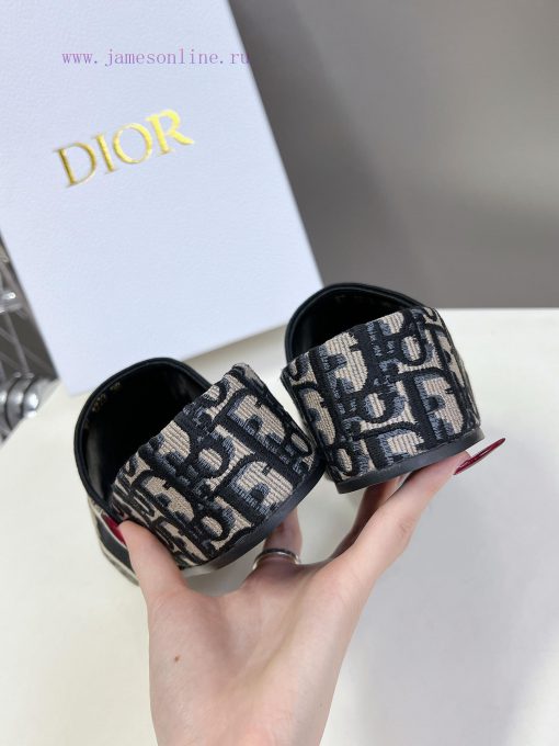 Top tierDior Classic Cotton 3D Stereoscopic Embroidery Printed Thick Bottom Cool Slippers Lo42e9sd8k - Image 9