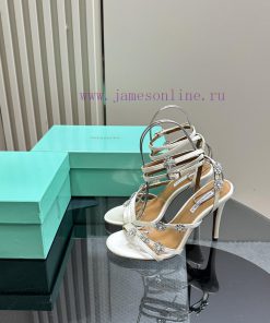 The mostAQUAZURA Big Pineapple Water Diamond Decorative High Heels2024 Summer Water Diamond kd7vfil6