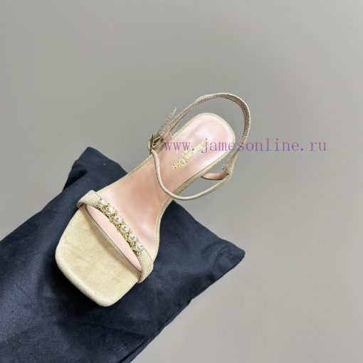 Dior/Dior 24S Spring/Summer New Product Pearl Strap High Heel SandalsThe fabric is imported yffbv581 - Image 9