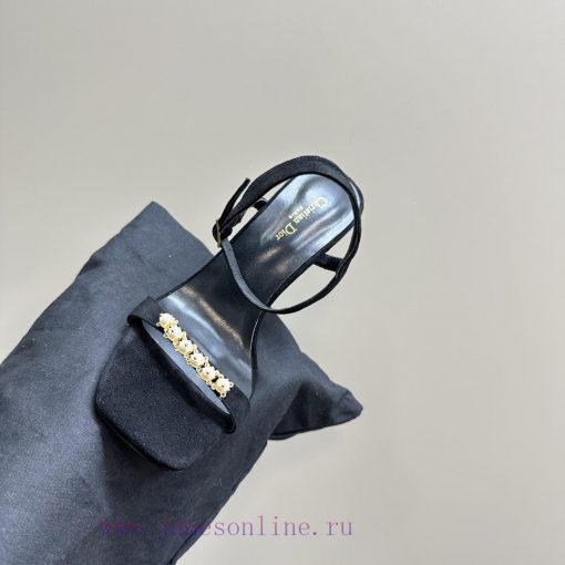 Dior/Dior 24S Spring/Summer New Product Pearl Strap High Heel SandalsThe fabric is imported xexjxq5c - Image 9