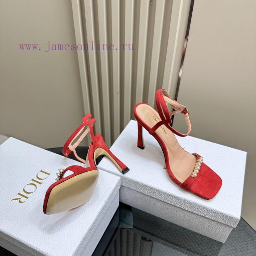 Dior/Dior 24S Spring/Summer New Product Pearl Strap High Heel SandalsThe fabric is imported yu5se9oa - Image 5
