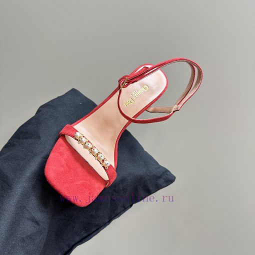 Dior/Dior 24S Spring/Summer New Product Pearl Strap High Heel SandalsThe fabric is imported yu5se9oa - Image 9