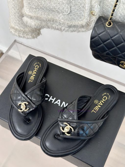 Chanel | 24P Spring/Summer New ProductsDouble C diamond grid clip on flip flopsSummer flip fkom9ck04 - Image 3