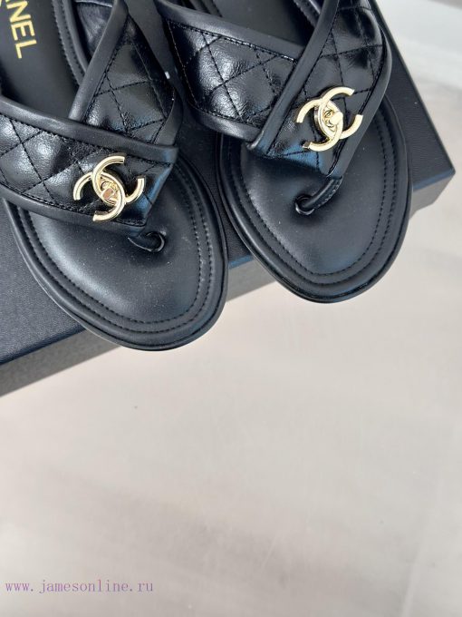 Chanel | 24P Spring/Summer New ProductsDouble C diamond grid clip on flip flopsSummer flip fkom9ck04 - Image 8