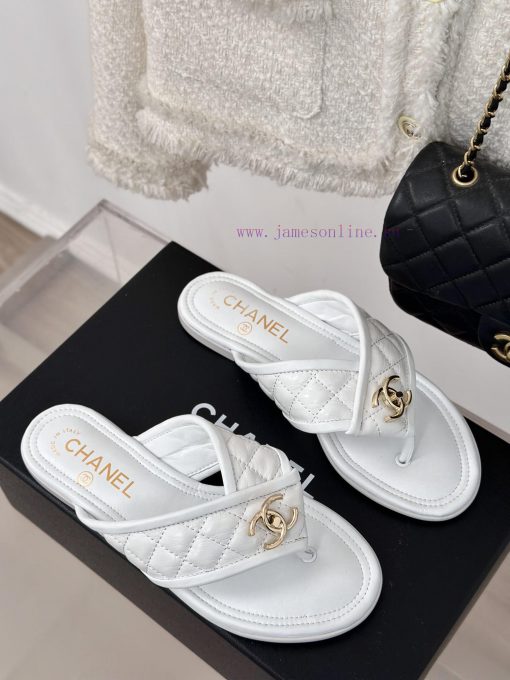 Chanel | 24P Spring/Summer New ProductsDouble C diamond grid clip on flip flopsSummer flip f6n7l1iat - Image 4