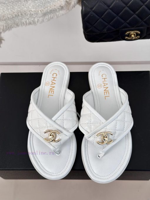 Chanel | 24P Spring/Summer New ProductsDouble C diamond grid clip on flip flopsSummer flip f6n7l1iat - Image 5