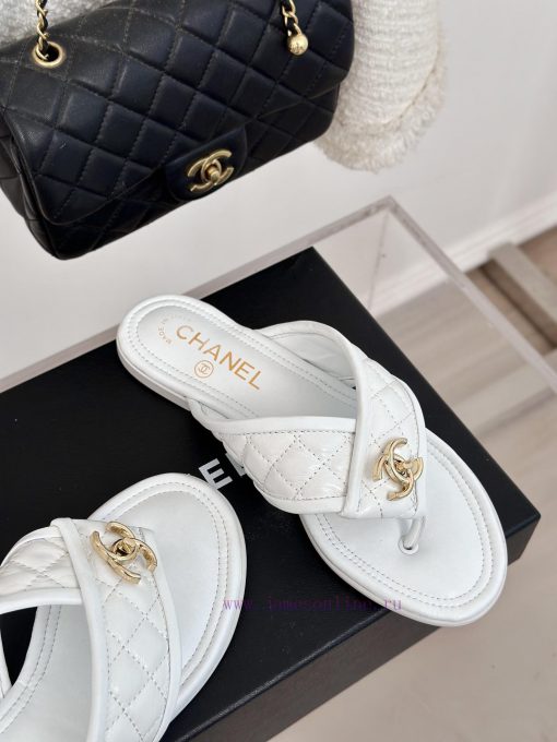 Chanel | 24P Spring/Summer New ProductsDouble C diamond grid clip on flip flopsSummer flip f6n7l1iat - Image 6
