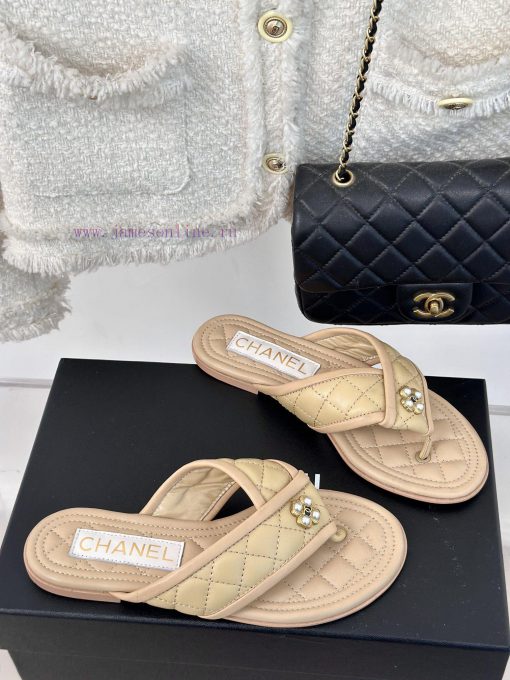 Chanel | 24P Spring/Summer New ProductsDouble C diamond grid clip on flip flopsSummer flip f8hmzf527 - Image 4