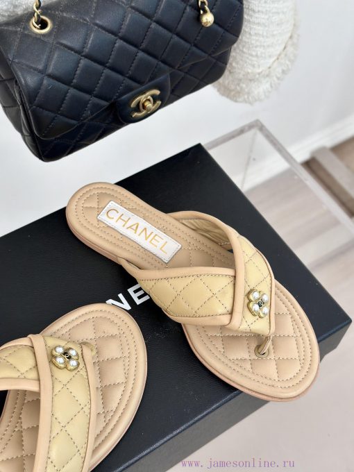 Chanel | 24P Spring/Summer New ProductsDouble C diamond grid clip on flip flopsSummer flip f8hmzf527 - Image 6