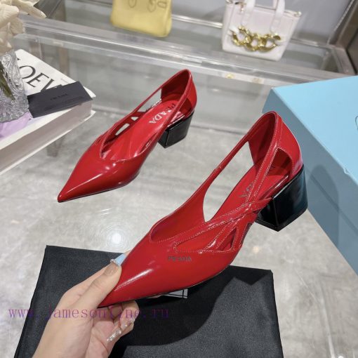 PRADA 24 𝐬𝐬 Autumn/Winter Fashion Show Women's Shoes Pointed Coarse Heel Fashion Style◽ Custxuw4r18g - Image 4