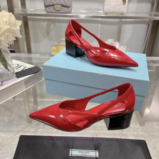 PRADA 24 𝐬𝐬 Autumn/Winter Fashion Show Women's Shoes Pointed Coarse Heel Fashion Style◽ Custxuw4r18g - Image 7