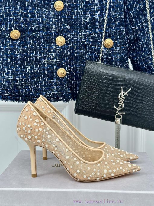 Jimmy Choo | Jimmy Zhou Classic LOVE Mesh Series High HeelsJC's shoes are well-known for thepalmsvsh - Image 2