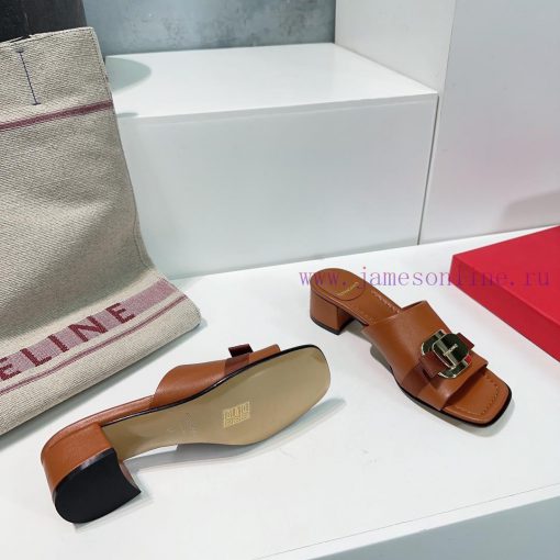 High quality salvatore Ferragamo/Ferragamo 24 spring/summer new Viva thick heel open toe slivtagj5k4 - Image 3