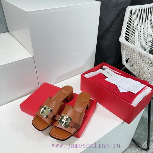 High quality salvatore Ferragamo/Ferragamo 24 spring/summer new Viva thick heel open toe slivtagj5k4 - Image 4