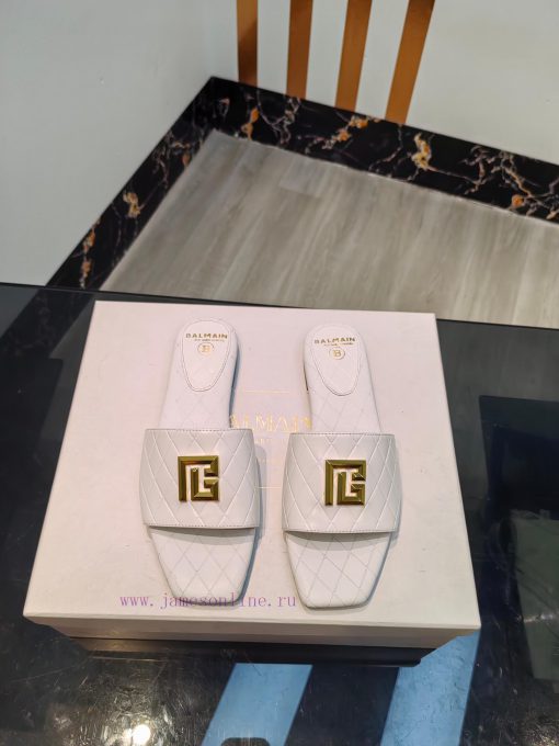 Out, Balmain 2024 Spring/Summer Fashion Flat SlippersBrand Balmain 𝘽𝙖𝙡𝙢𝙖𝙞𝙣 by French fashionzftd7m1b