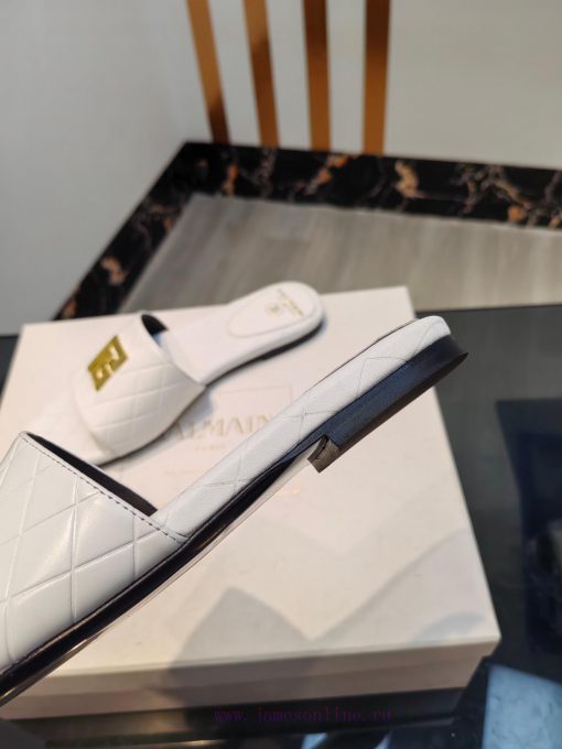 Out, Balmain 2024 Spring/Summer Fashion Flat SlippersBrand Balmain 𝘽𝙖𝙡𝙢𝙖𝙞𝙣 by French fashionzftd7m1b - Image 6