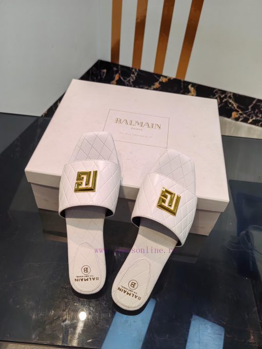 Out, Balmain 2024 Spring/Summer Fashion Flat SlippersBrand Balmain 𝘽𝙖𝙡𝙢𝙖𝙞𝙣 by French fashionzftd7m1b - Image 9