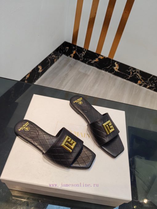 Out, Balmain 2024 Spring/Summer Fashion Flat SlippersBrand Balmain 𝘽𝙖𝙡𝙢𝙖𝙞𝙣 by French fashionms9dfnzp - Image 3