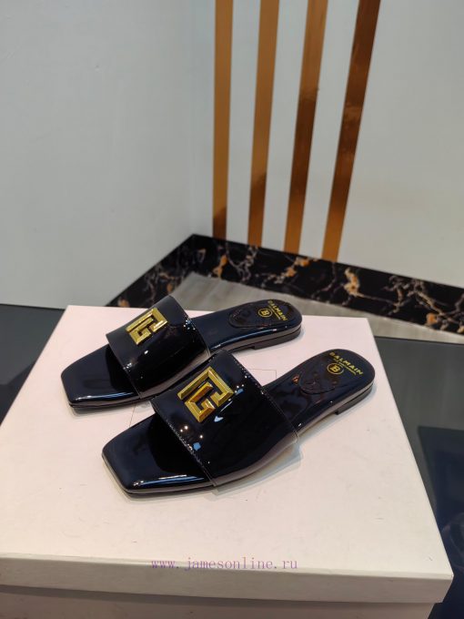 Out, Balmain 2024 Spring/Summer Fashion Flat SlippersBrand Balmain 𝘽𝙖𝙡𝙢𝙖𝙞𝙣 by French fashionfwqx7eg3 - Image 4