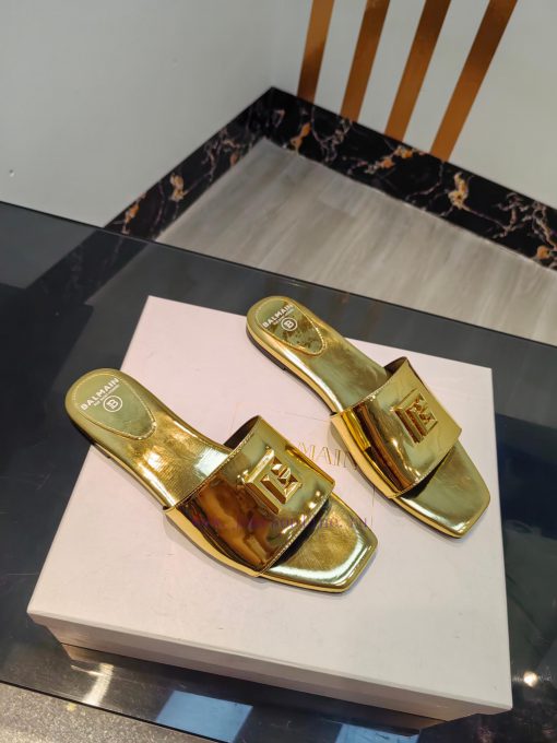 Out, Balmain 2024 Spring/Summer Fashion Flat SlippersBrand Balmain 𝘽𝙖𝙡𝙢𝙖𝙞𝙣 by French fashionosxulbrf - Image 3