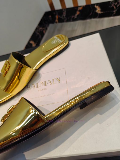 Out, Balmain 2024 Spring/Summer Fashion Flat SlippersBrand Balmain 𝘽𝙖𝙡𝙢𝙖𝙞𝙣 by French fashionosxulbrf - Image 6