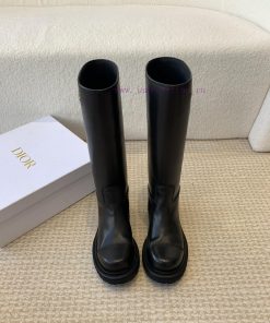 Dior 24ss new autumn and winter retro British style Block new knight boots round toe thick serv8q18u