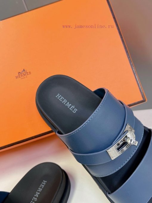 Male 10 Η ERMES Hermes Spring/Summer Classic Couple's Second Uncle Slippers Chypre Ugly Cute3fpqkojm - Image 8