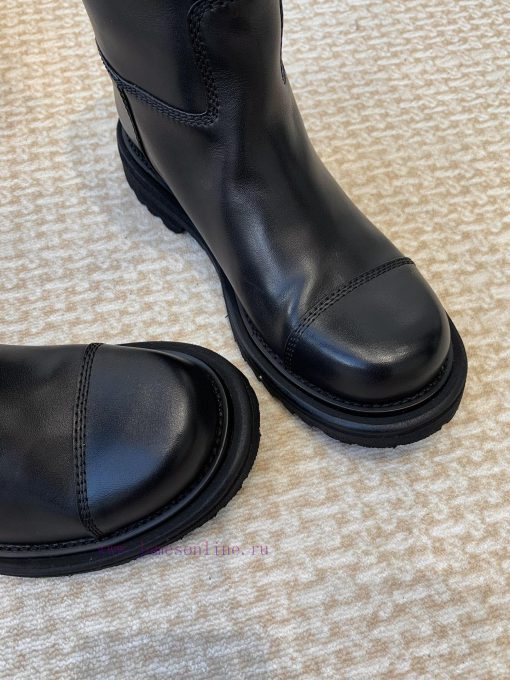 Dior 24ss new autumn and winter retro British style Block new knight boots round toe thick serv8q18u - Image 4
