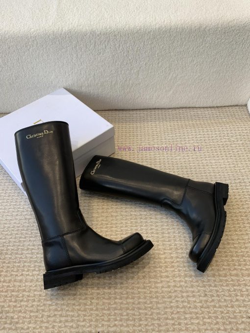 Dior 24ss new autumn and winter retro British style Block new knight boots round toe thick serv8q18u - Image 5