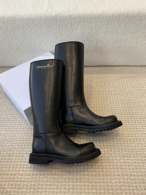 Dior 24ss new autumn and winter retro British style Block new knight boots round toe thick serv8q18u - Image 9