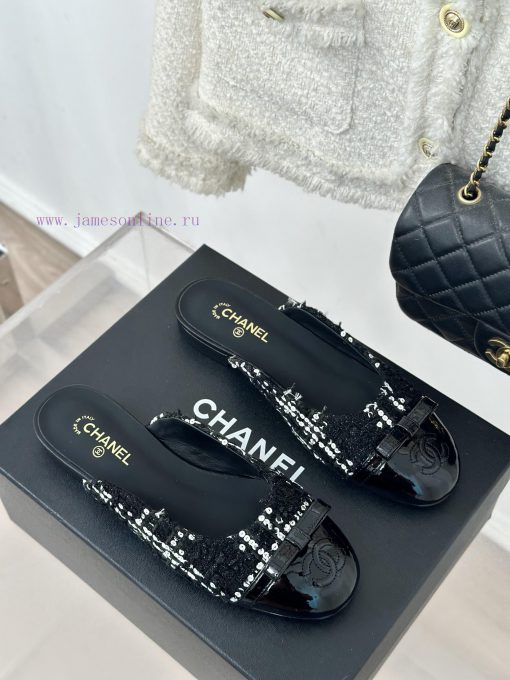 Chanel | Chanel 24P New ProductDouble C bow color blocked half slippersThe shoe upper is mad60ignc9b - Image 4