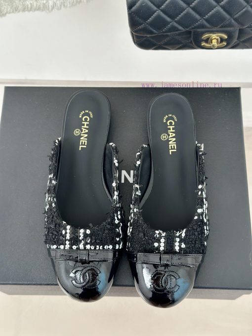 Chanel | Chanel 24P New ProductDouble C bow color blocked half slippersThe shoe upper is mad60ignc9b - Image 5
